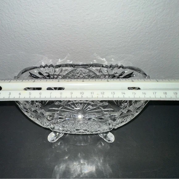 SOLD on Marketplace Elegant Crystal Cut Glass Bowl vintage small 6x3x3 - Picture 4 of 5